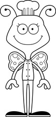 Cartoon Smiling Chef Butterfly