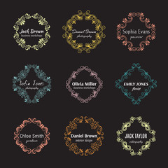 Flower  hand sketched shapes for branding 