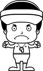 Cartoon Angry Lifeguard Boy