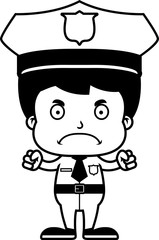 Cartoon Angry Police Officer Boy