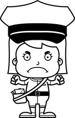 Cartoon Angry Mail Carrier Girl