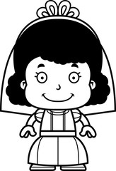 Cartoon Smiling Bride Girl