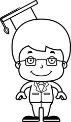 Cartoon Smiling Teacher Boy
