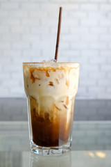 iced coffee latte in takeaway cup