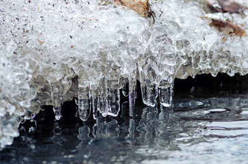 ice melting into a stream