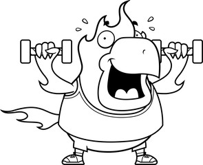 Cartoon Phoenix Dumbbells