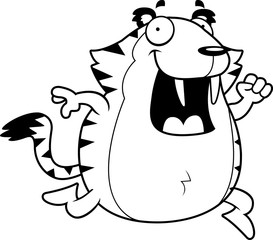 Cartoon Saber-Toothed Tiger Running