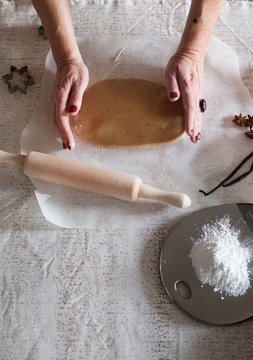 Preparing Christmas cookies
