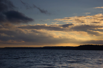 river, sunset