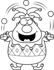 Cartoon Jester Juggling