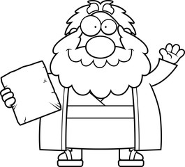 Cartoon Moses Waving