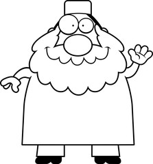 Waving Cartoon Muslim