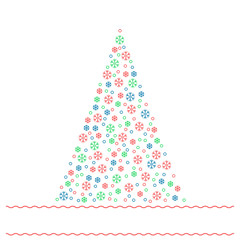 Colorful snowflakes christmas tree blank card