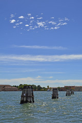 The island of Giudecca in the Dorsoduro quarter of Venice, viewed from the opposite side of the Giudecca canal
