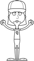 Cartoon Angry Coach Woman