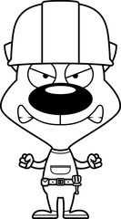 Cartoon Angry Construction Worker Kitten