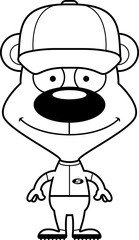 Obraz premium Cartoon Smiling Baseball Player Bear