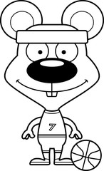 Cartoon Smiling Basketball Player Mouse