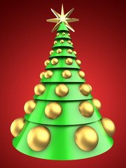 3d light green Christmas tree