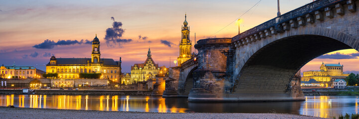 evening panorama of Dresden, high resolution