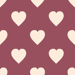 Pattern with hearts. Flat Scandinavian style for print on fabric, gift wrap, web backgrounds