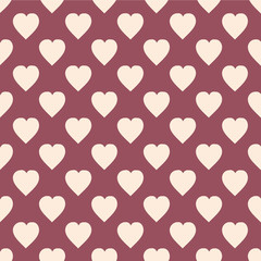 Pattern with hearts. Flat Scandinavian style for print on fabric, gift wrap, web backgrounds