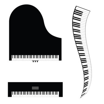 piano and synthesizer vector illustration