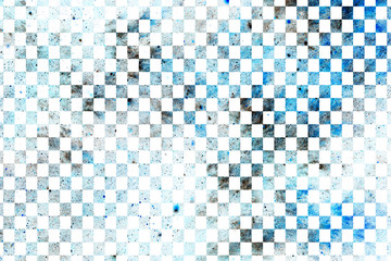 Abstract geometric texture with blue and grey dots on white background. Fantasy checkered fractal design. Digital art. 3D rendering.