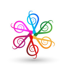 Musical teamwork people, icon vector