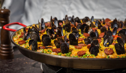 Paella with mussels and shrimps © svetlana