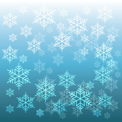 Snowflakes on blue background