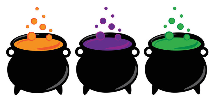 Happy Halloween Witches Cauldrons