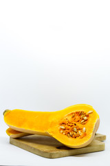 Butternut squash isolated. Pumpkin. White background.