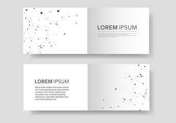 Polygonal abstract background with connected line and dots. Modern cover brochure with technological design for future world projects