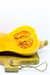 Butternut squash isolated. Pumpkin. White background.