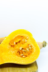 Butternut squash isolated. Pumpkin. White background.