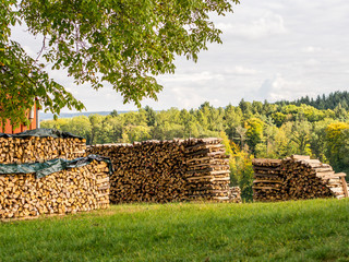 Brennholzlager im Herbst © focus finder