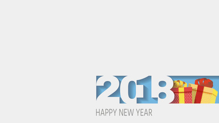 2018 Happy new year. Numbers Design of greeting card of. Happy New Year Banner with 2018 Numbers. Vector illustration.