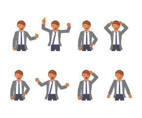 Set of man expression. 