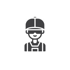 Soldier icon vector, filled flat sign, solid pictogram isolated on white. Military symbol, logo illustration.