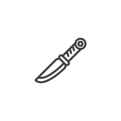 Dagger line icon, outline vector sign, linear style pictogram isolated on white. Dirk knife symbol, logo illustration. Editable stroke