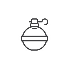 Hand grenade line icon, outline vector sign, linear style pictogram isolated on white. Symbol, logo illustration. Editable stroke