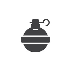 Hand grenade icon vector, filled flat sign, solid pictogram isolated on white. Symbol, logo illustration.