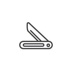 Jackknife line icon, outline vector sign, linear style pictogram isolated on white. Penknife symbol, logo illustration. Editable stroke