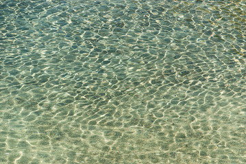 Refraction of light in clear water with small waves. Background