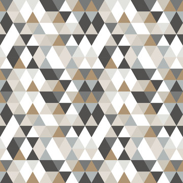 Geometric abstract pattern with triangles in muted  retro colors.
