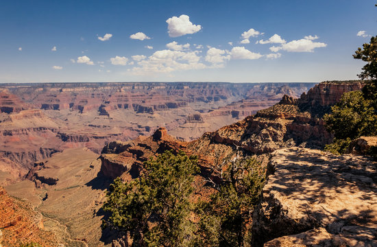 Panorama of the stone desert. Travel to Grand Canyon National Park