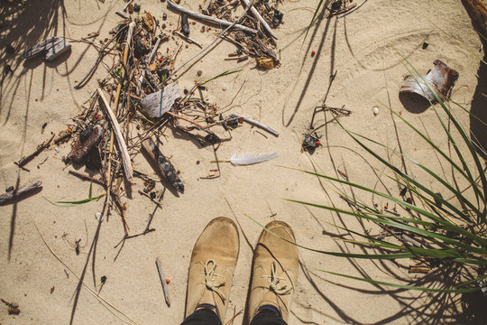 hiking in the sand