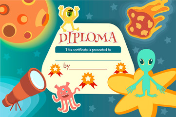 Obraz premium Diploma for a teaching game or a children's competition