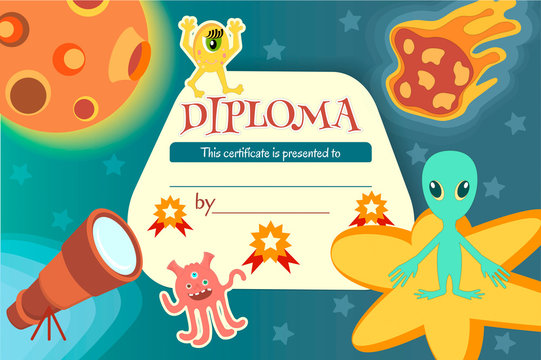 Diploma for a teaching game or a children's competition